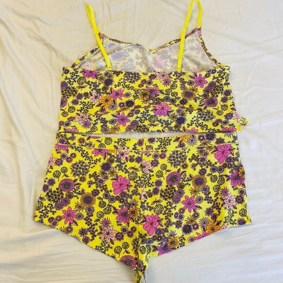 Savage Fenty Women’s Pajama Intimates Set Yellow Floral Set Size XL - Picture 6 of 7